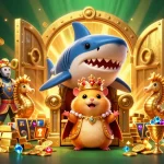 Engage with slot bonus new member promotions featuring a golden hamster king amidst riches and slots.
