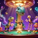 Experience thrilling action at the online casino with vibrant gaming characters and engaging elements.