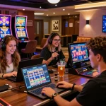 Players enjoying online casinos that accept credit cards in vibrant gaming atmosphere.